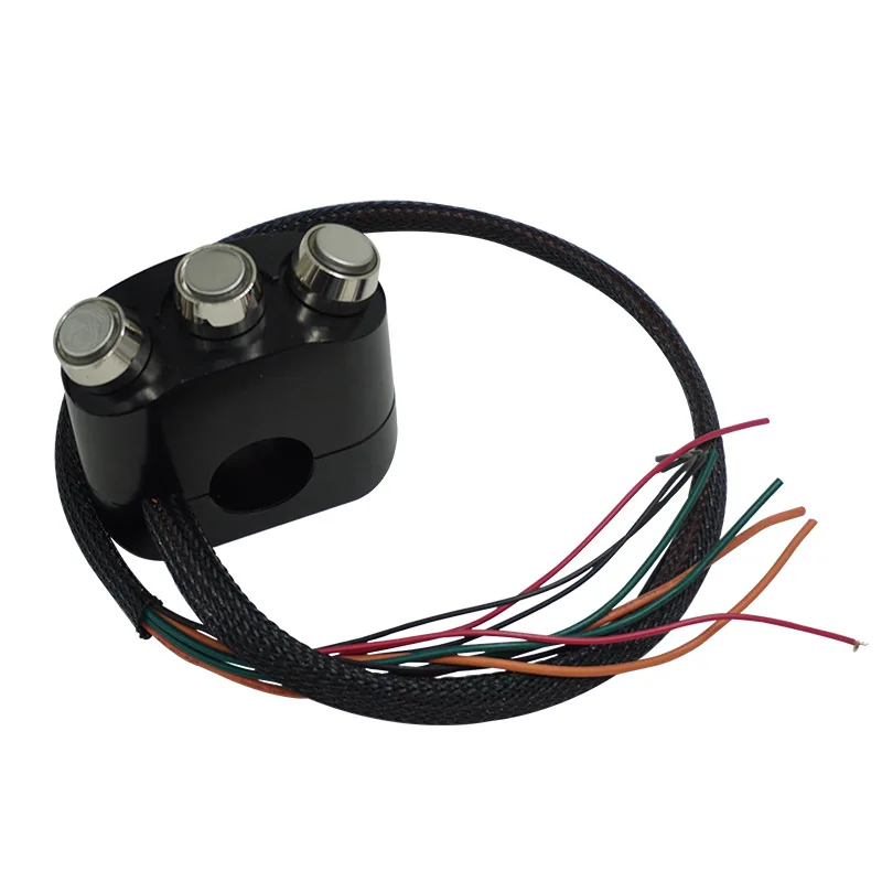 25mm Motorcycle Switch Aluminum Alloy Faucet Handle Three In One Combination Headlight Horn Start Lighting LED Switchs Accessory