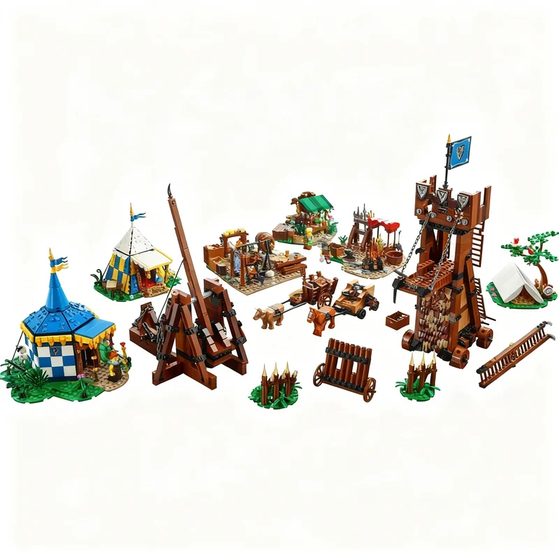 

2601PCS MOC Creative Building Siege Encampment Model DIY Ideas Toy Assembly Puzzle Birthday Gift Bricks Holiday Gifts Set