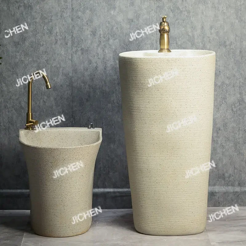 حوض غسيل خارجي صيني عتيق من JCH، حوض عمود الفناء، حوض غسيل حديقة متكامل من الأرض إلى السقف، غسيل خارجي