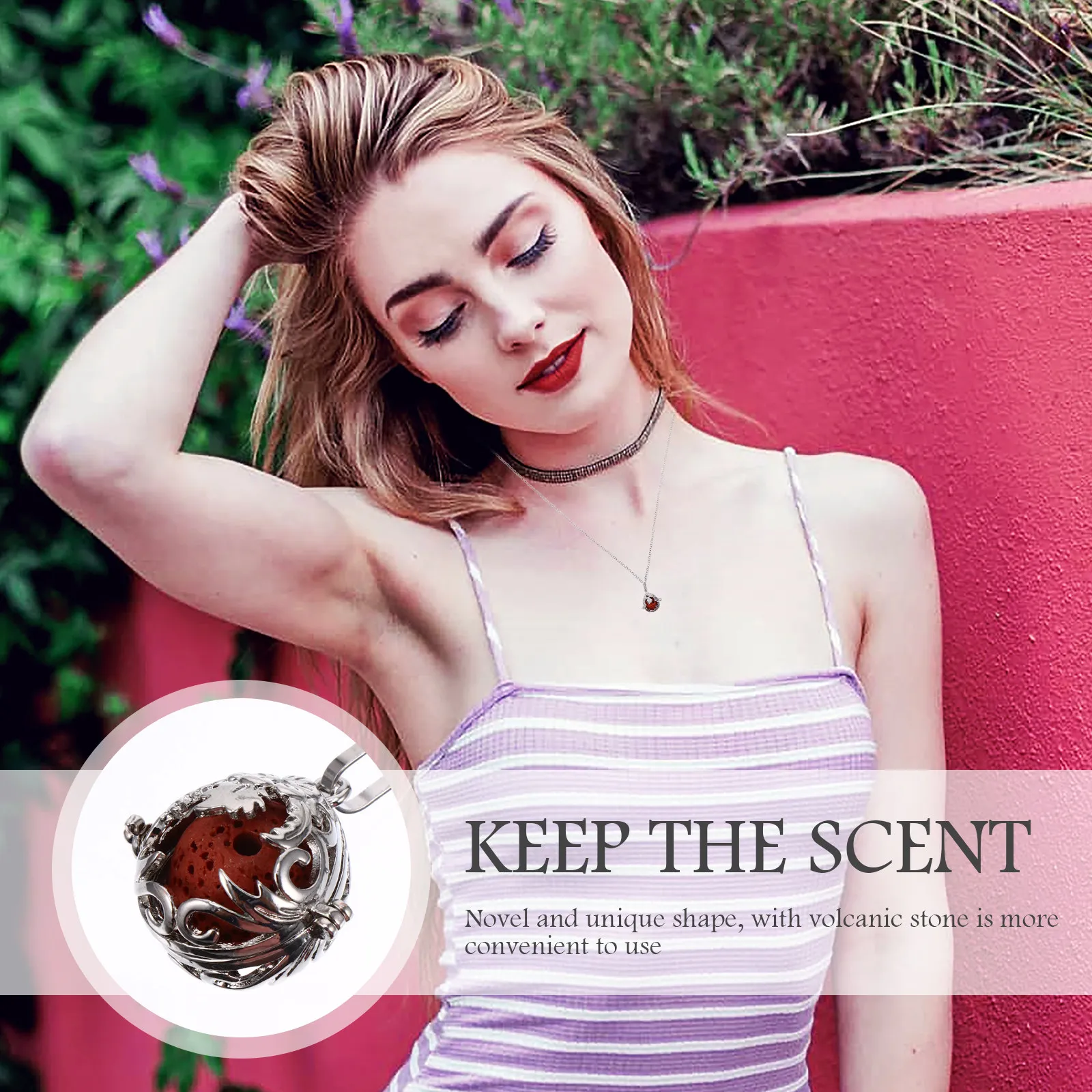 Essential Oil Necklace Perfume Diffuser Locket Assorted Colors Stylish Hollow Pendant Aromatherapy Chain Women Necklace