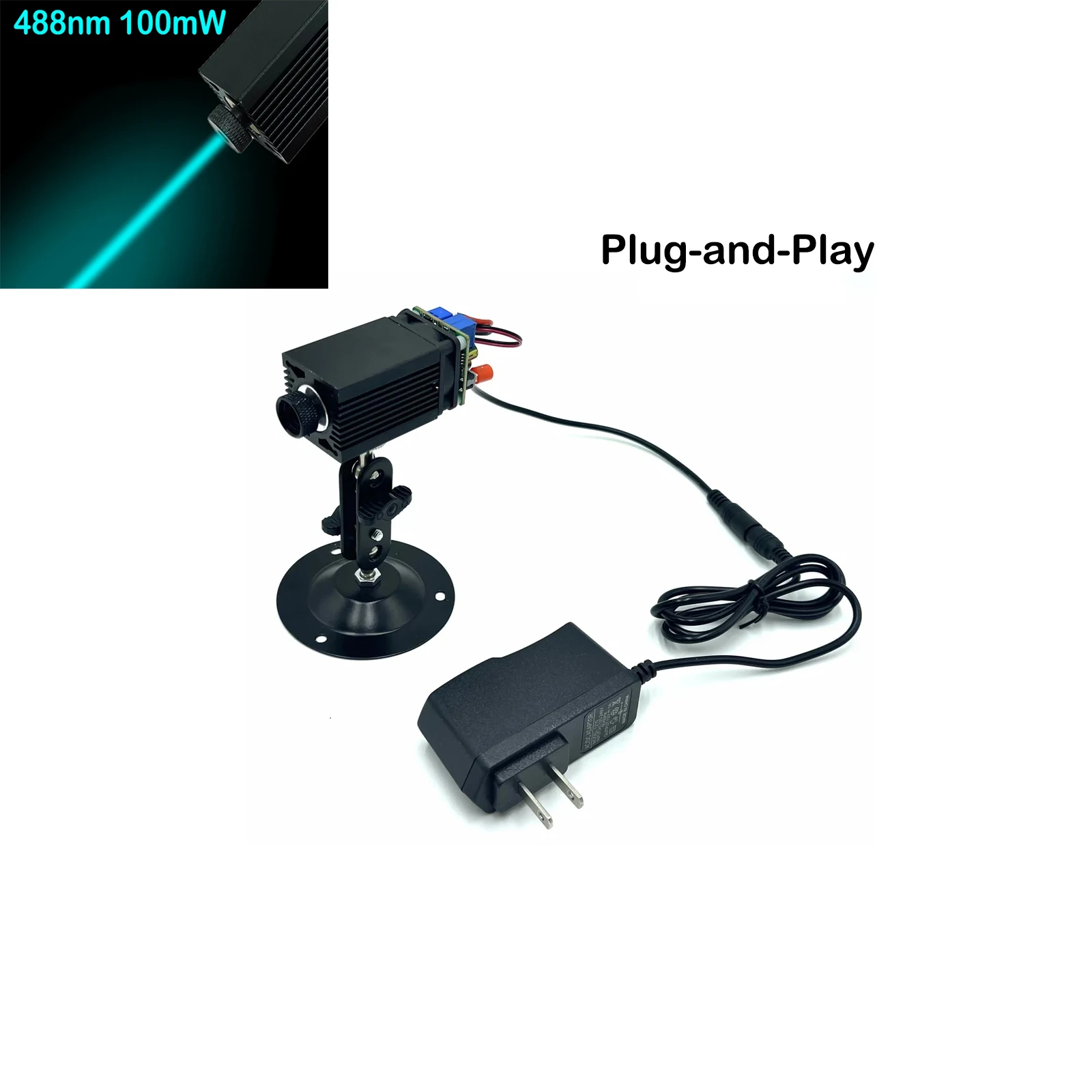 

488nm 100mW 12V blue laser module laser medical scientific research thickness adjustable TTL