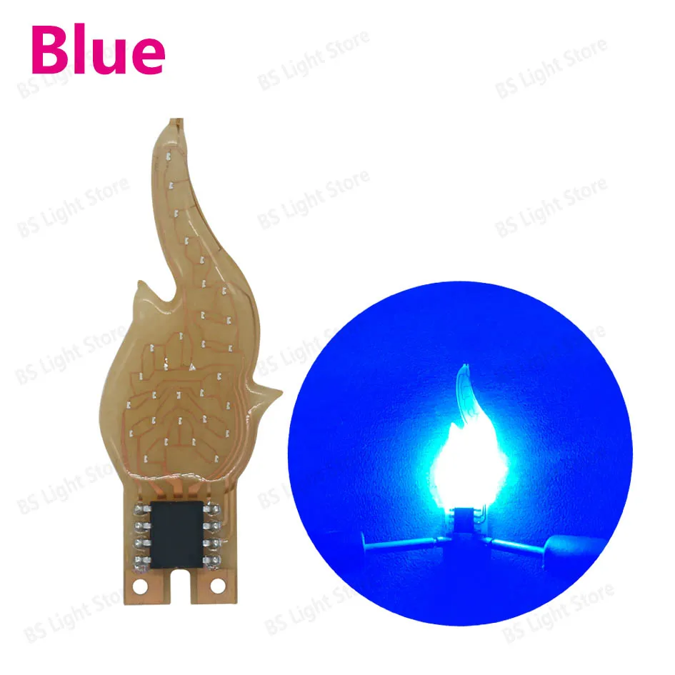 Led cob 3v-5V Flash Candles Edison Flexible Filament Red Green Pink Diode Light Decoration Bulb Accessories Candle Lights Blue