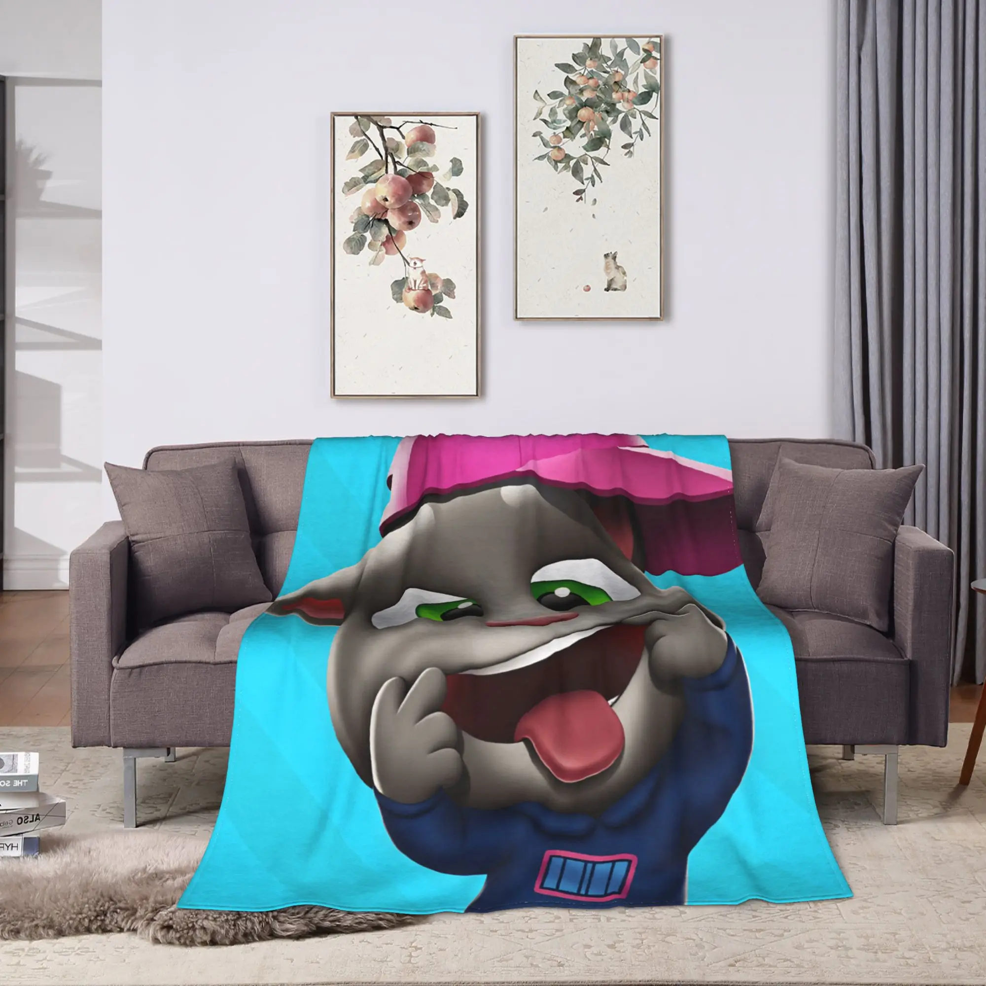 Decorative T-Talking T-Tom And F-Friends Warm Soft Blanket  Pattern Travel Throw Blanket Bedroom Flannel Bedspread Sofa Cover