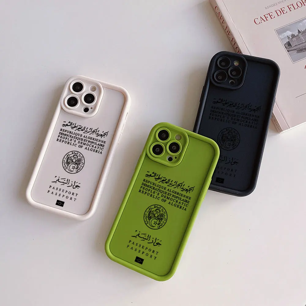 

Algeria Passport Phone Case for IPhone 16 15 14 13 12 11 Pro Max Mini XR XS X 7 8 Plus Soft TPU Back Cover With