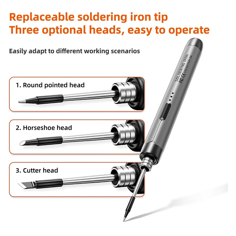 Juego de soldador eléctrico USB, herramienta multifuncional de reparación de soldadura, batería de litio de 800mAh Mini, uso doméstico