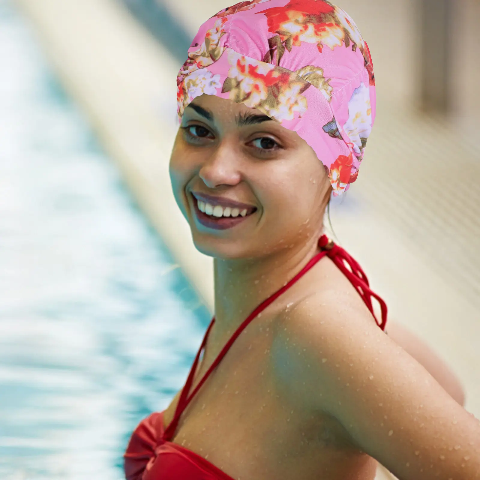 

Шапочки для плавания для мужчин и женщин, прочные, из материала чинлон, легко надеваются и снимаются, обеспечивают комфорт при плавании, с принтом.