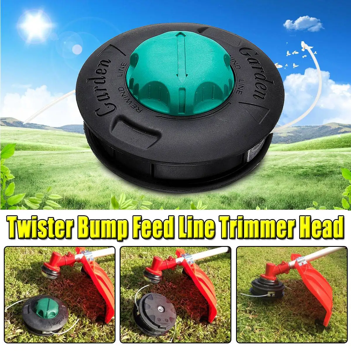 Universele M10 Aluminium Nylon Bosmaaier Hoofd Tuin Bump Spool Trimmer 2 Lijnen Draad Cutter Gereedschap Gras Machines Borstel Maaier