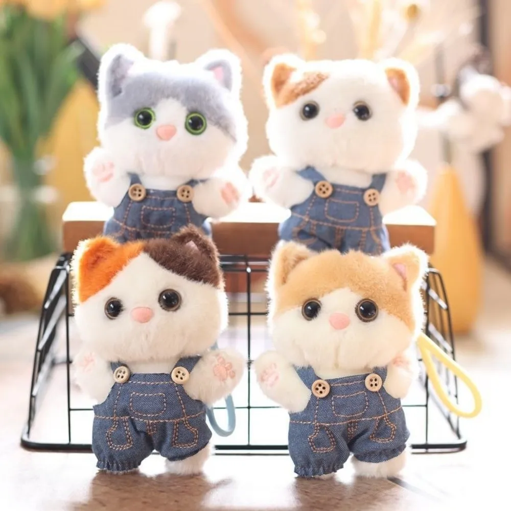 Stuffed Animal Fluffy Cat Plush Pendant Kawaii Ornaments Kitten Keychain Decoration Cat Key Chain Gift Choice