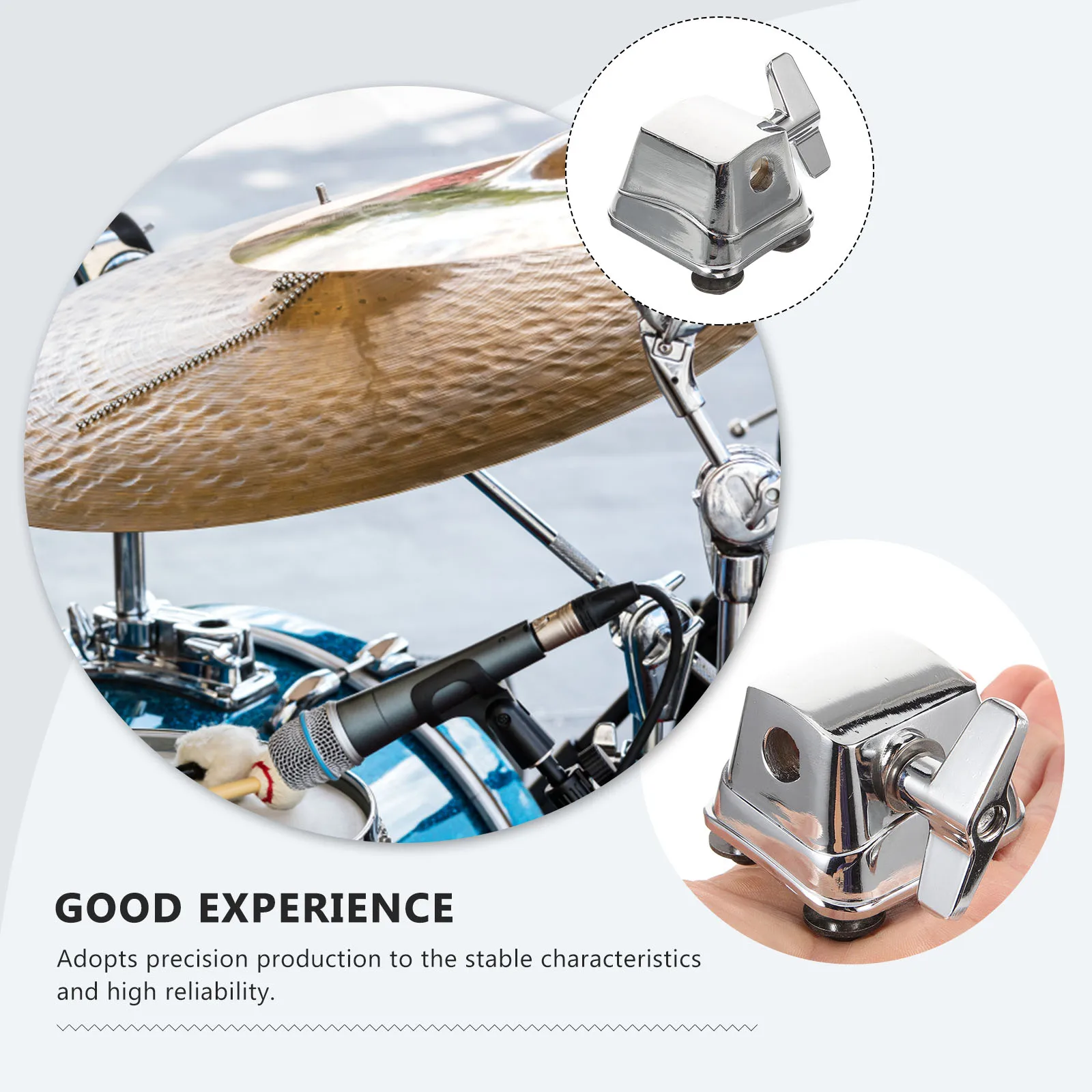

Alloy Tom Drum Kit Mount Bracket Silver Adjustable Drum Stand for Percussion Drum Parts Snare Holder Base