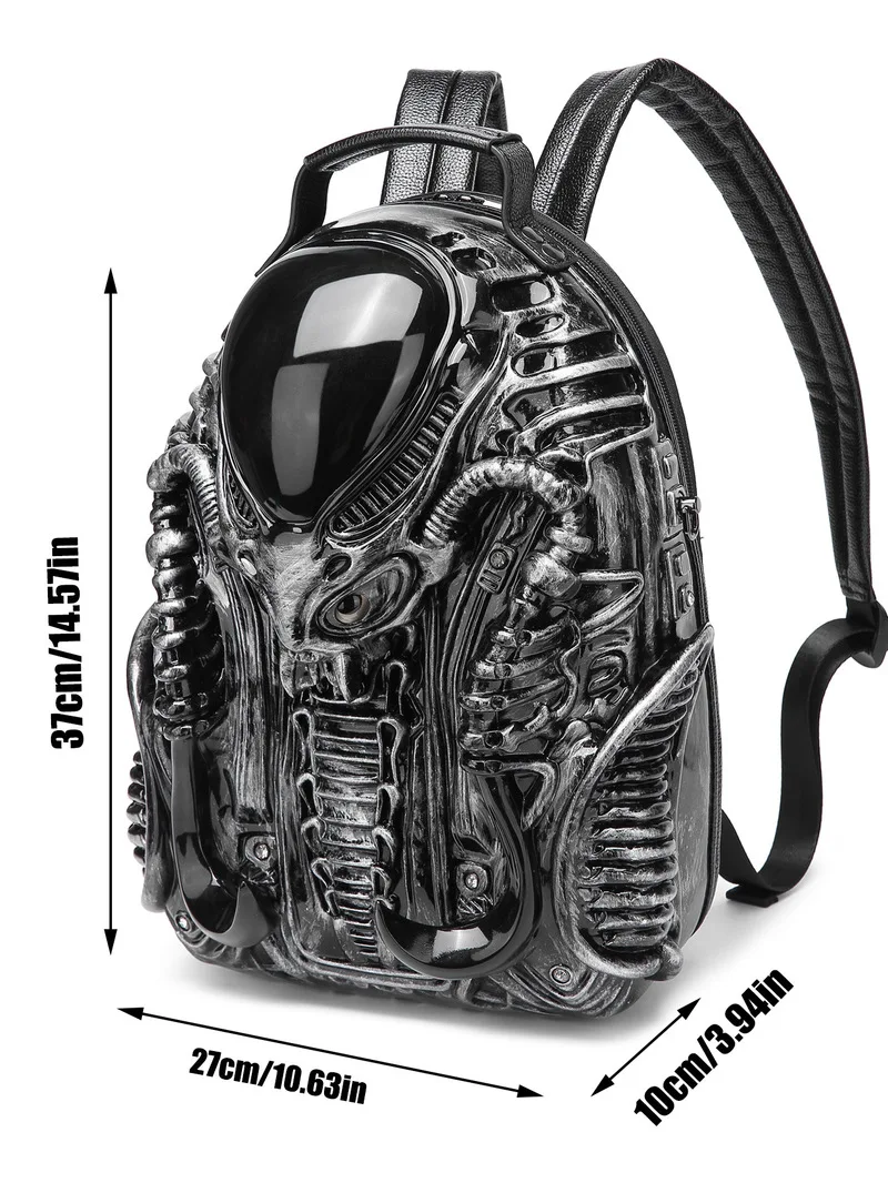 

Fashionable And Unique Shaped Backpack, Personalized Iron Blood Warrior Street Punk Style Unisex Backpack