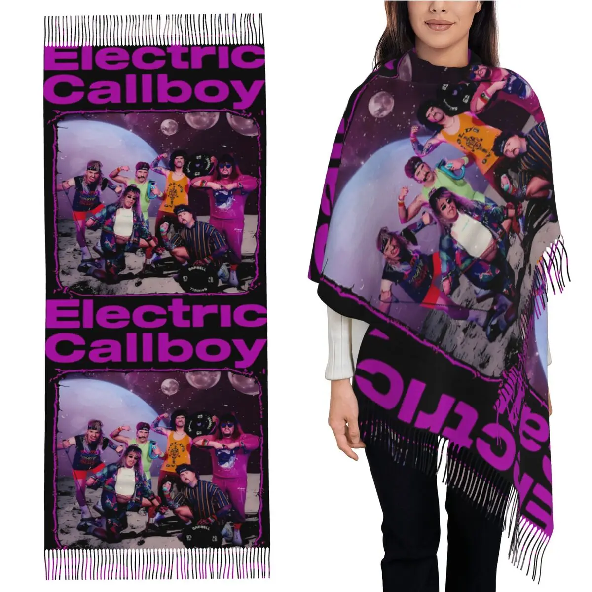 

Электрический кольбой в стиле барокко - шарф On Moon, шарфы с кисточками, женские мягкие теплые шали и накидки, длинная осенне-зимняя шаль