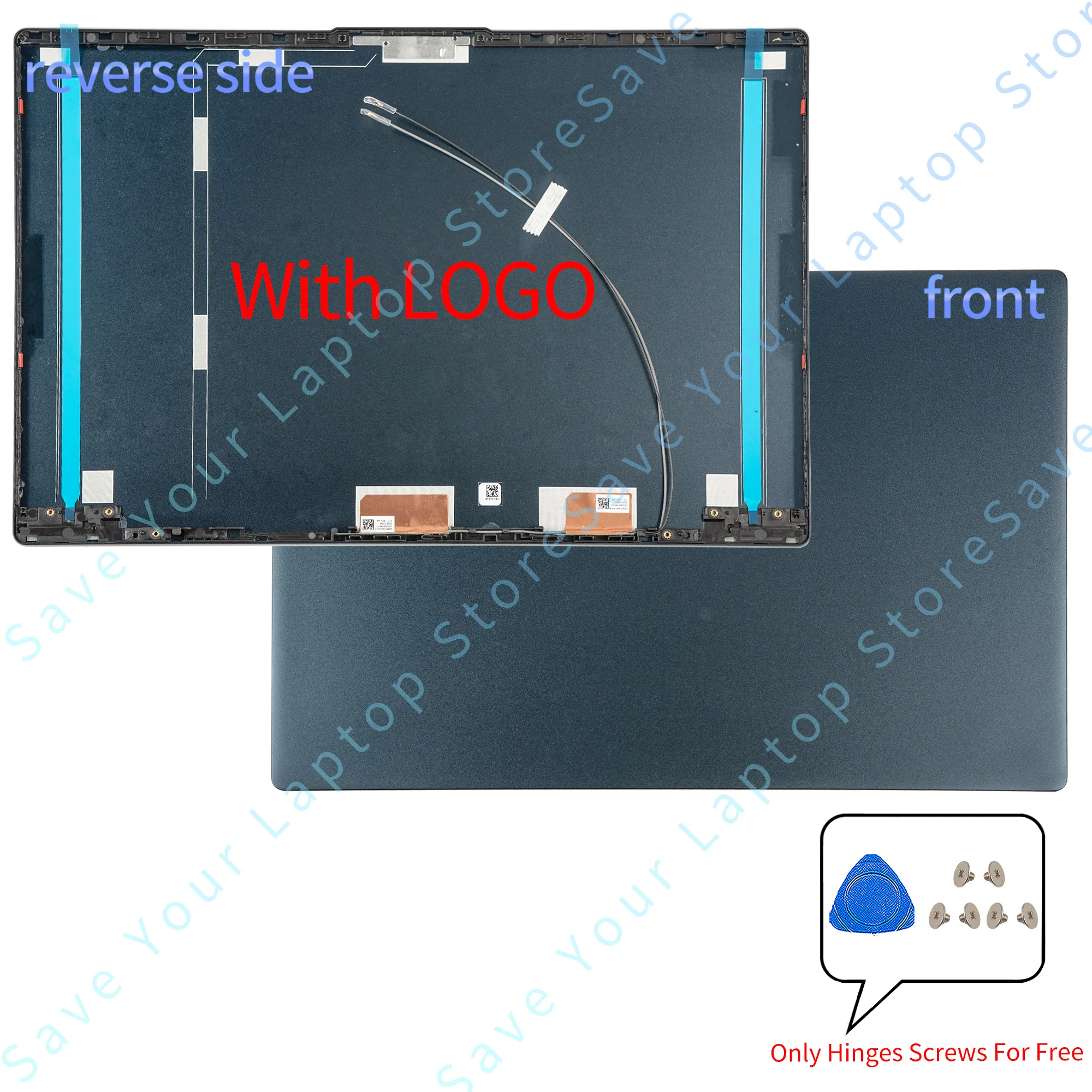 Imagem -02 - Substituição das Dobradiças da Moldura Frontal Parte do Portátil para Ideapad 15iil05 15are05 15itl05 15alc05 2023 2023 Tampa Traseira Lcd Novo