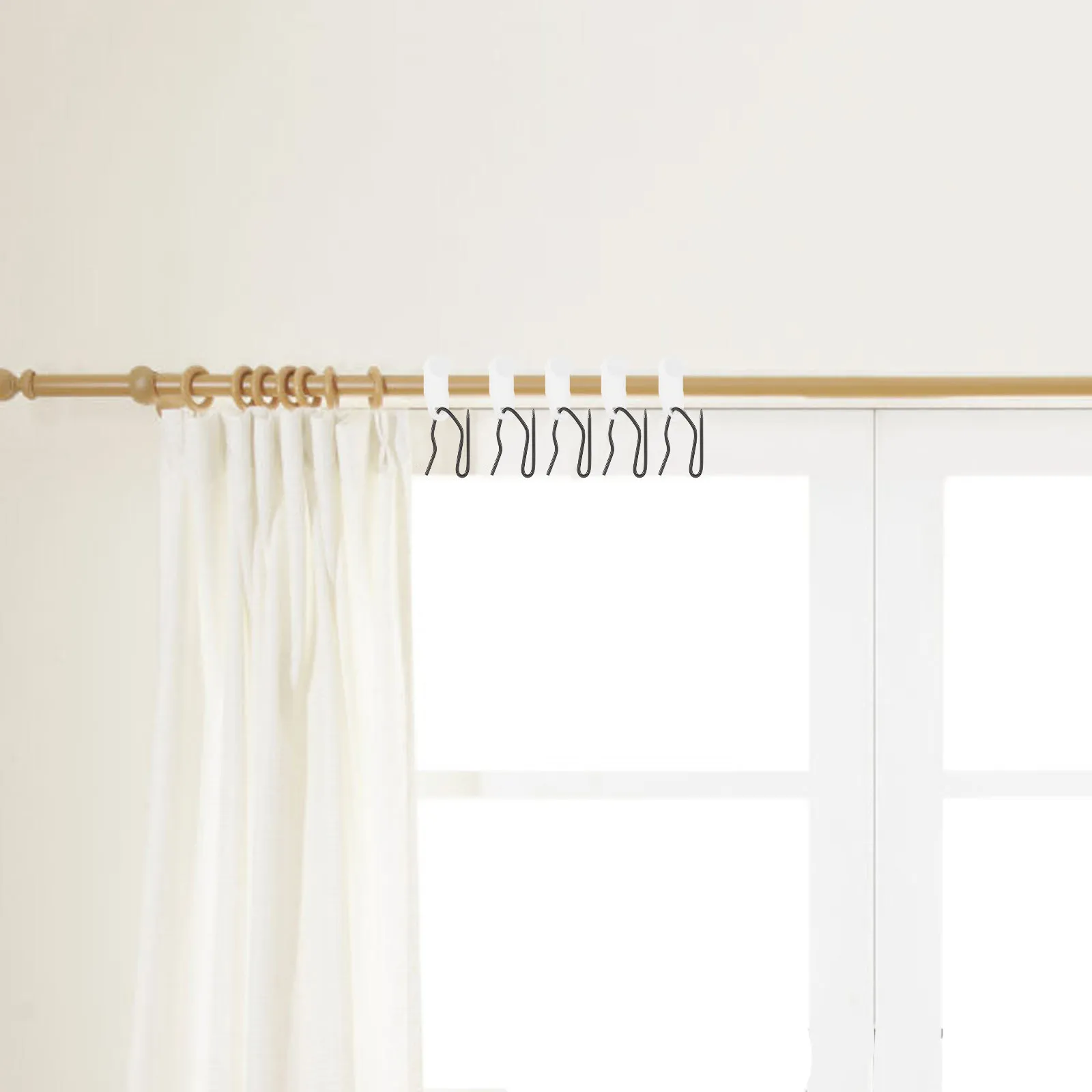 30Pcs Metal Curtain Hooks Heavy Duty Drapery Pins for Shower Curtains Window Curtains Bedrooms Bathrooms Living Rooms Smooth