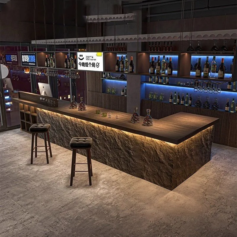 Industrial Bar Bar Bar Cafe Front Desk Catering BBQ Foot Bath checkout page Cultural Stone Reception Desk Customizable