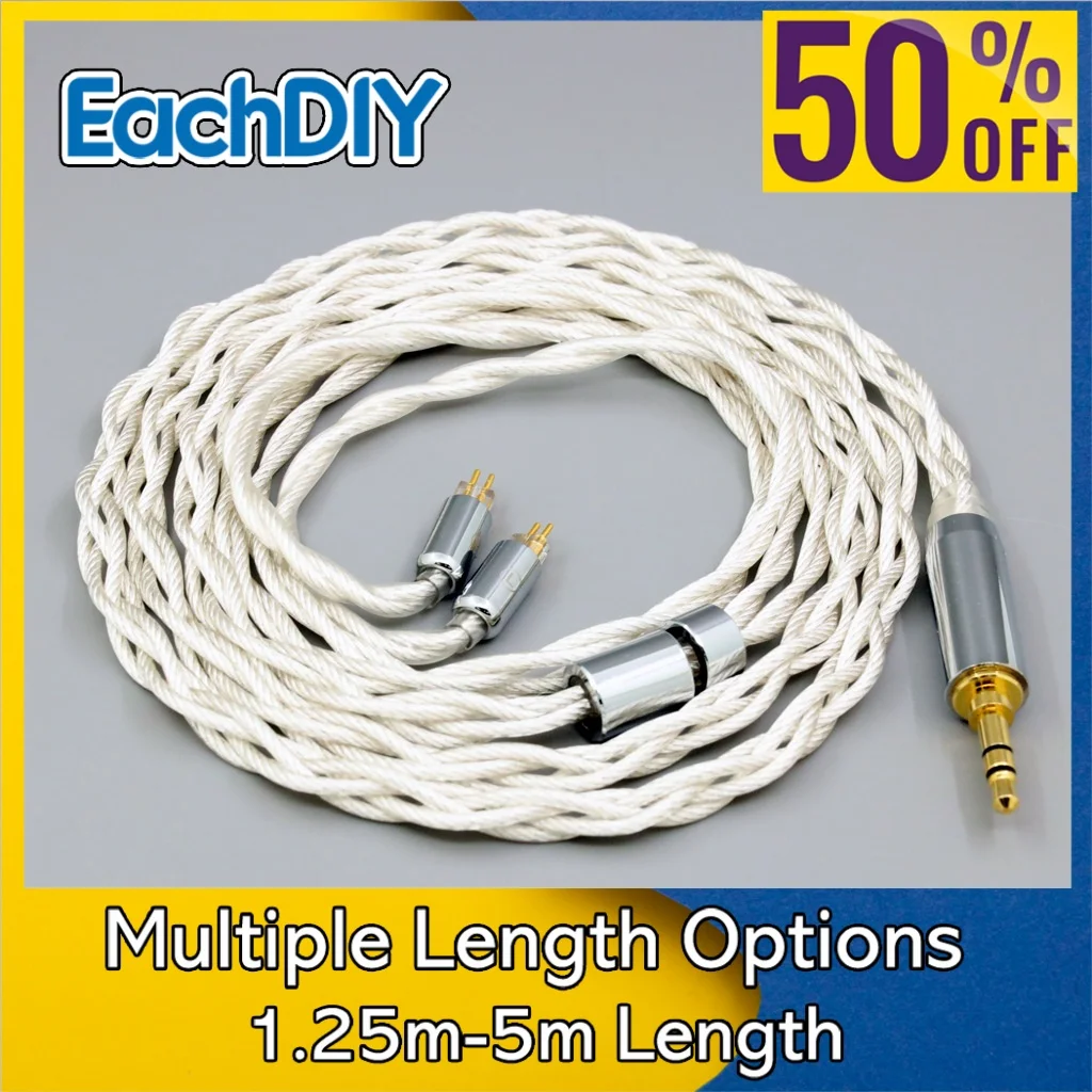 

Graphene 7N OCC Silver Plated Type2 Earphone Cable For 0.78mm 2 Pin Westone W4r UM3X UM3RC JH13 High Step LN008124