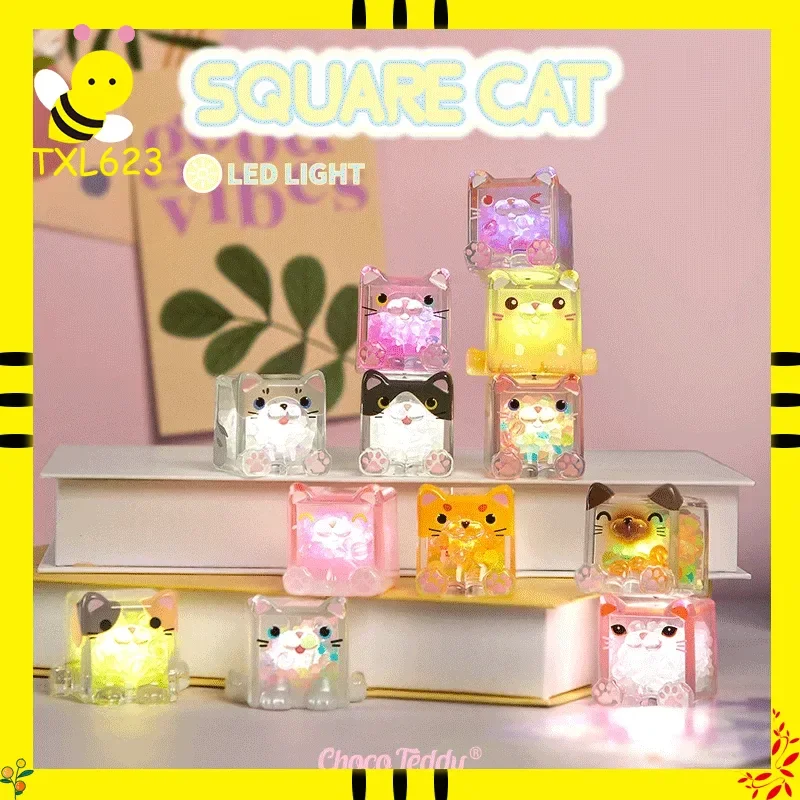 

Штабелируемые блоки, игрушка для кошек с ночником, модная слепая коробка, креативный подарочный орнамент, атмосферный свет на Рождество