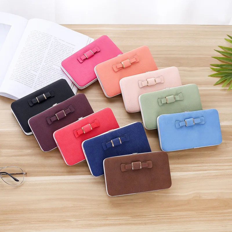 

New Fashion Large Capacity Wallets Women Holde Wallet Bowknot Cellphone Long Card Purse Pocket Long Card Purse Pocket