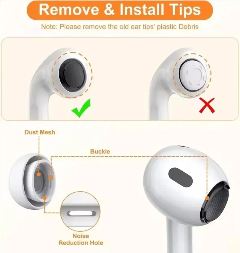 2-20Pcs Silicone Eartips Earplugs for Apple AirPods Pro 1st 2nd Generation Replacement Silicone Earbuds for AirPods Pro 1 2