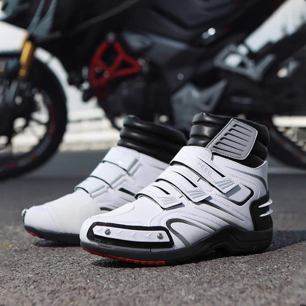 Botas de Ciclismo de Carretera, Botas de Moto con estabilidad consolida, zapatos de caballero Unisex, lanchas a Motor transpirables, Botas de verano informales para Moto