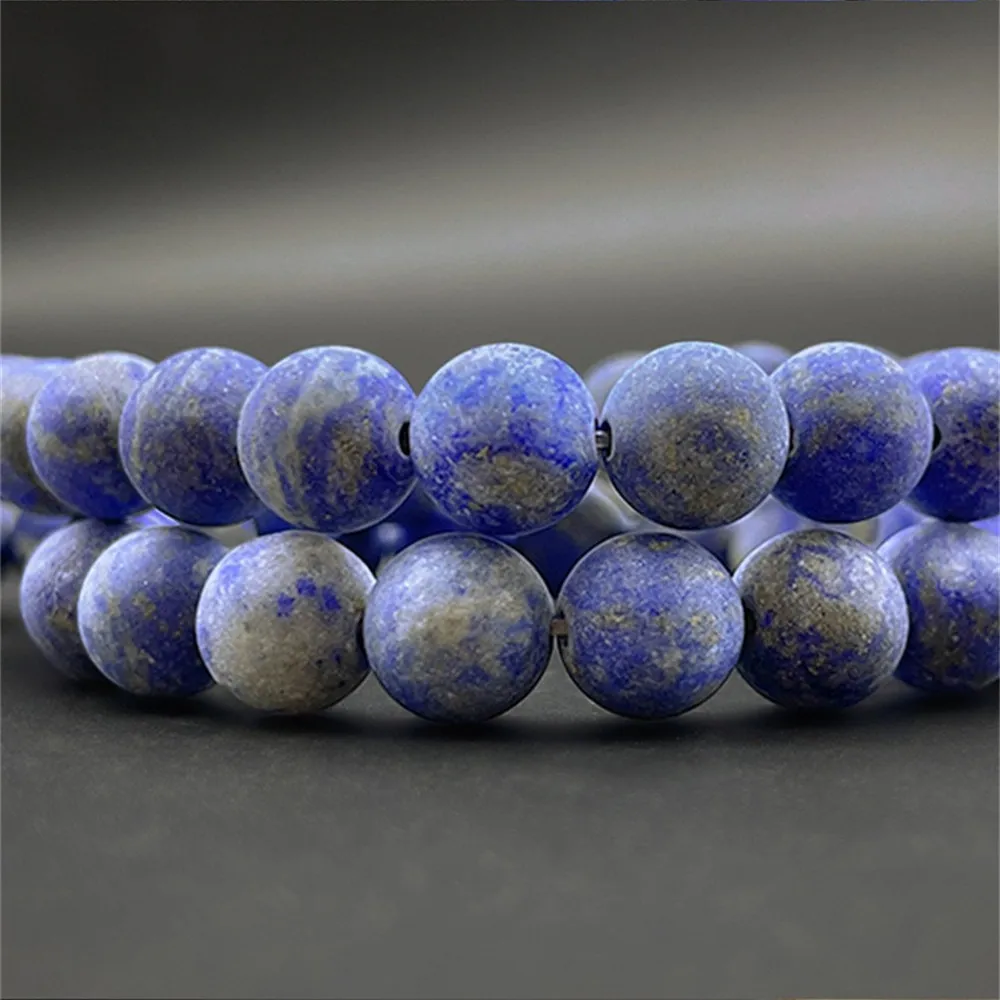 

Natural Frosted Lapis Lazuli Loose Beads 4-12mm for Jewelry Making Bracelet Necklace Bracelet Keychain Raw Material Accessories