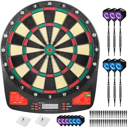 CyeeLife 15.5in Electronic Dart board set with LED,32Games and Multi player play Home Office Bar Outdoor Professional