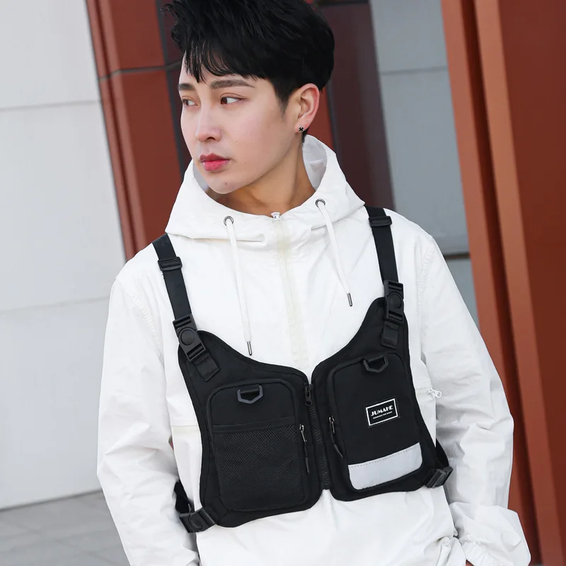 

Beautiful Chest Bag Waist Bag Hip Hop Streetwear Large Capacity Sports Casual Tactical Vest Bags for Men