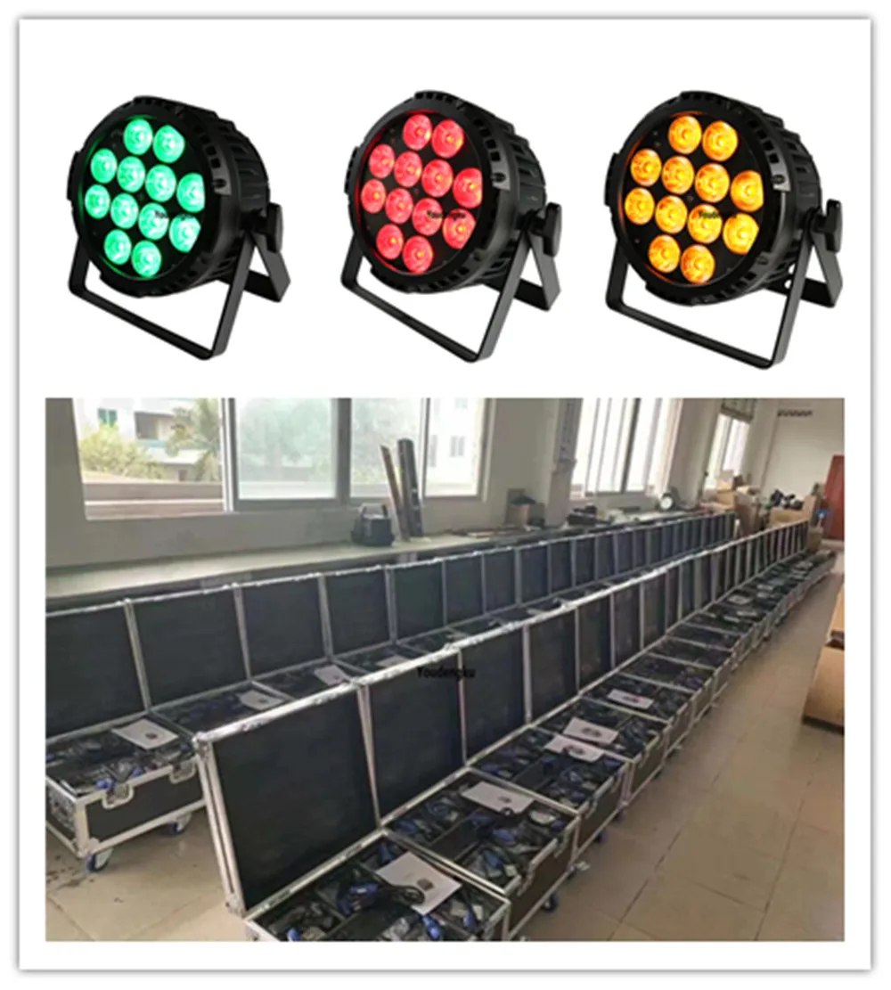 24pcs with case wifi control battery 12x18w rgbwa uv 6 in1 par 64 outdoor led par wireless ip65 silent stage par wash uplight