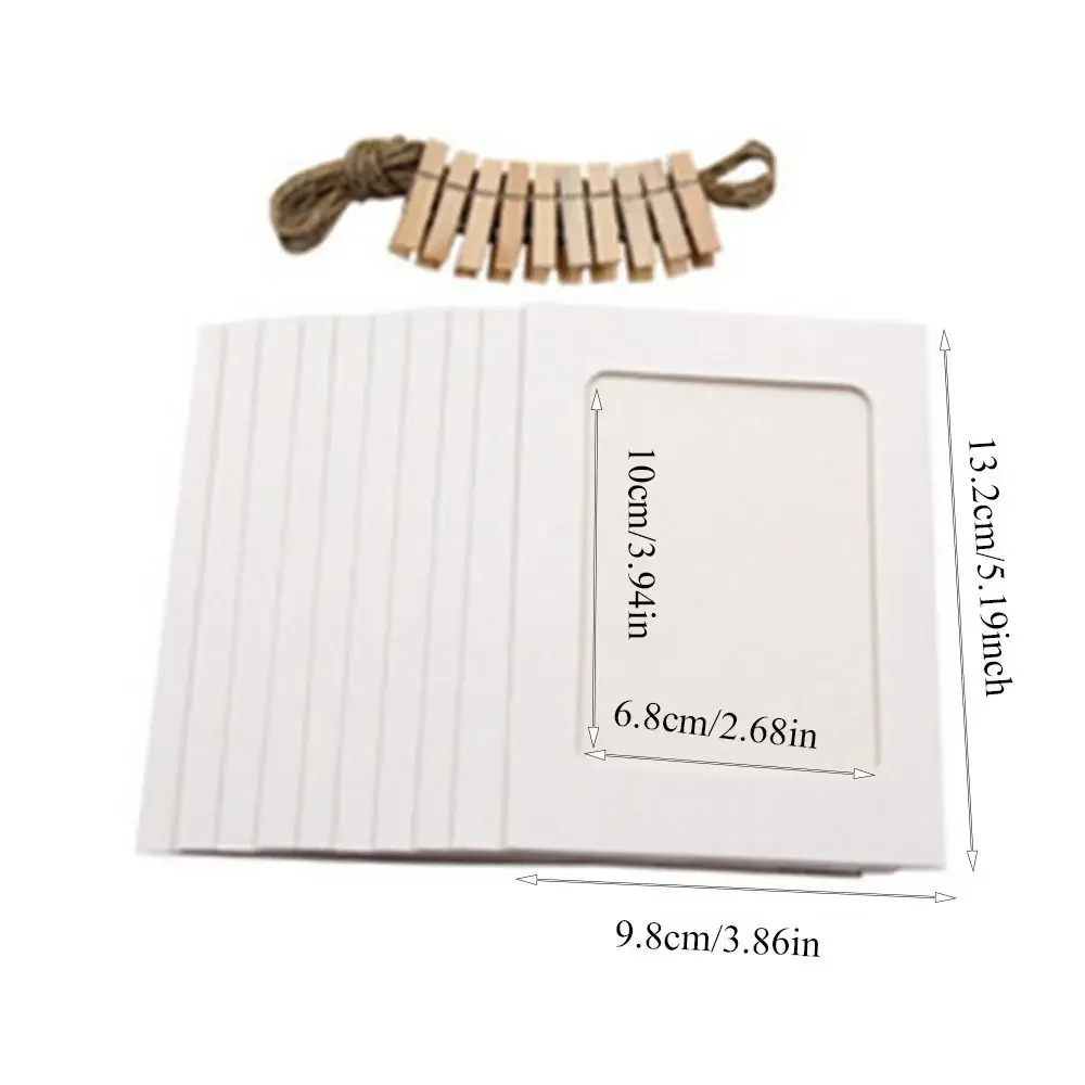 10pcs DIY Kraft Paper Picture Frames with Clips