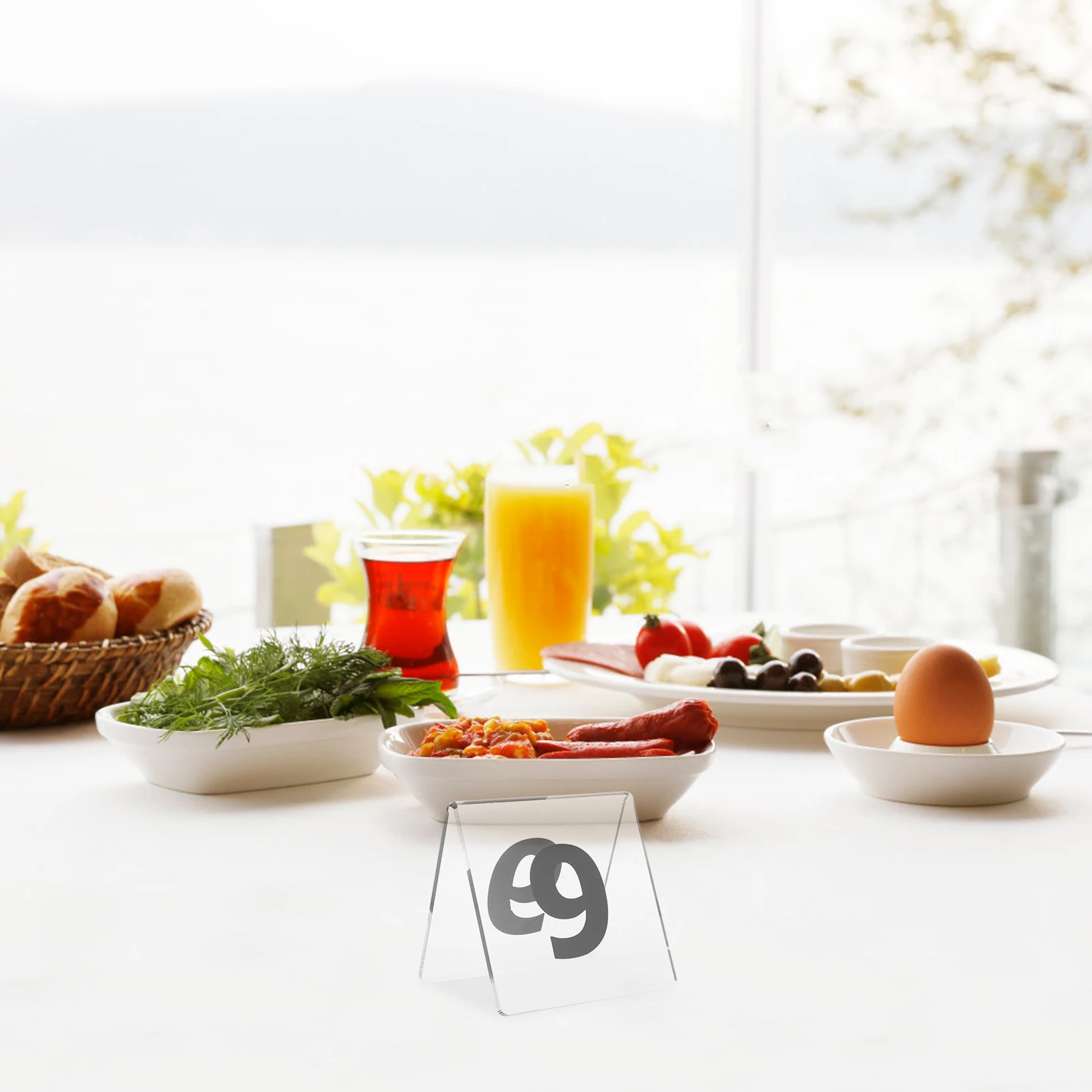 

10pcs Acrylic Table Number Signs Double Sided Black Crystal Seat Cards Standing Clear Reusable for Restaurant Banquet Wedding