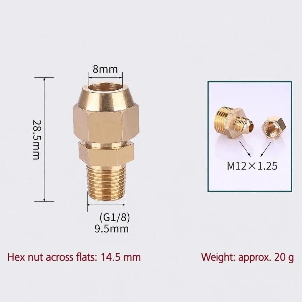 Brass Flare Adapter Gold 1/4