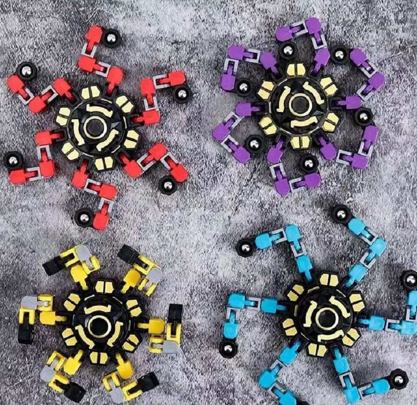 Kind DIY Metall transform ierbare sensorische Kreisel Roboter Zappeln Spinner Fingers pitze Stress abbau Verformung mechanisches Spielzeug für Jungen Erwachsenen