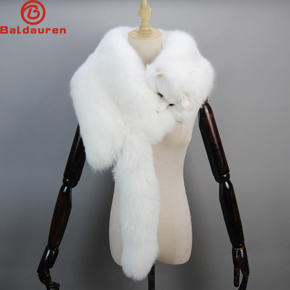 

Party Luxury Brand Real Fox Fur Scarves Women Winter Real Natural Whole Fox Fur Collar Ring Warm Soft Genuine Real Fox Fur Scarf