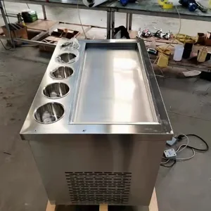 2024 آلة درفلة الآيس كريم التجارية ذات الطراز الساخن المقلية وعاء مزدوج رقائق الفاكهة التايلاندية آلة درفلة الآيس كريم الزبادي أعلى 10 مبيعات لآلة الآيس كريم التايلاندية - رقم 6