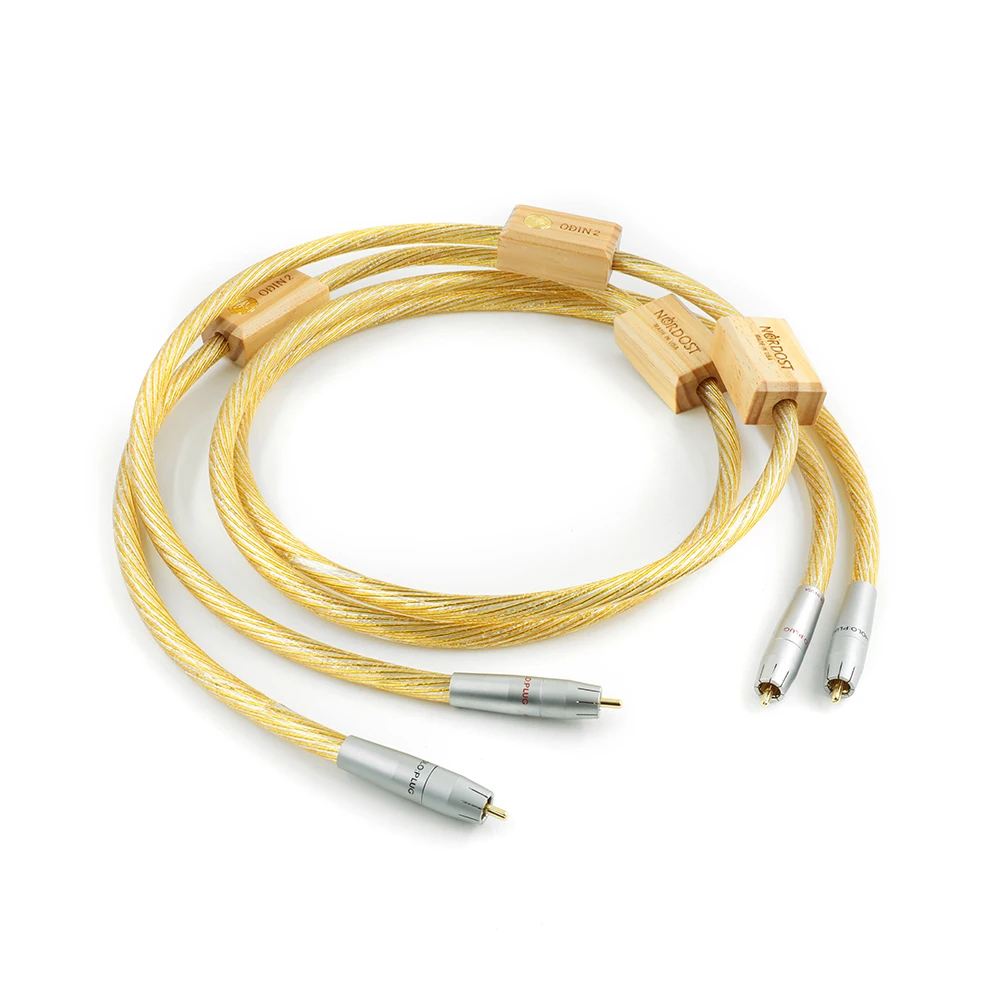 One pair High Quality Hi End Nordost Odin 2 Gold Silver RCA Balance Cable Reference Interconnects For Amplifier CD Player