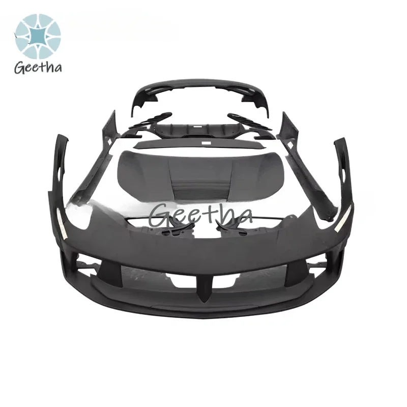 For Fiberglass Material PD Style Front Engine Hood Cover Front Bumper Body Kit For Ferrari 458 Bodykit