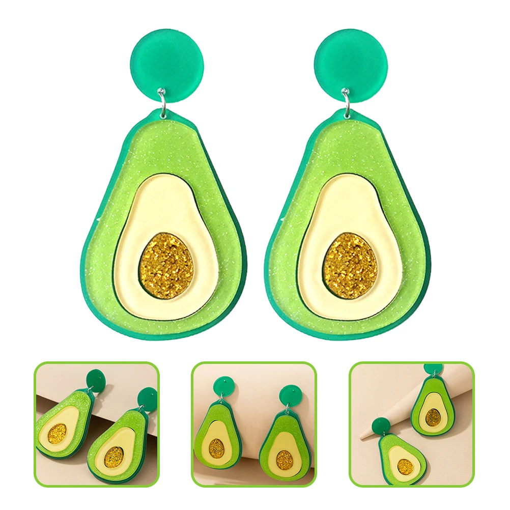 

1 Pair Acrylic Dangle Earrings Lightweight Chic Fruit Pendant Jewelry For Women Trendy Drop Ear Accessories Summer Spring