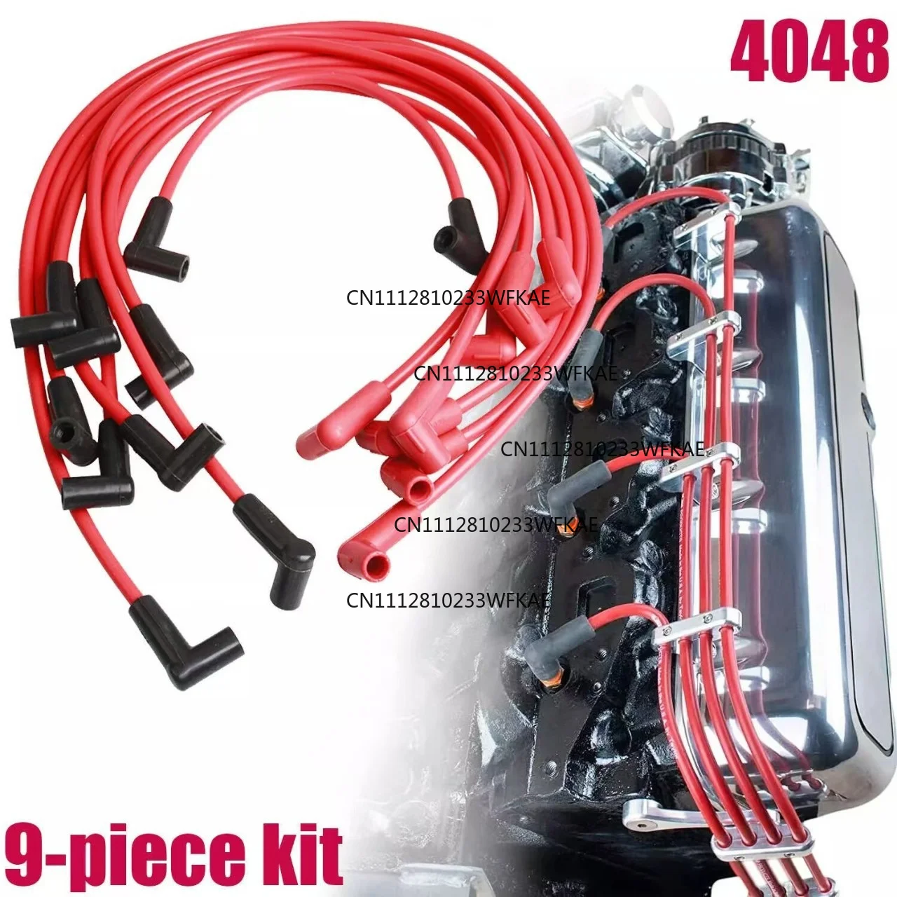 4048 spark plug cord set 8mm for Chevrolet 283 307 327 350 400 HEI SBC