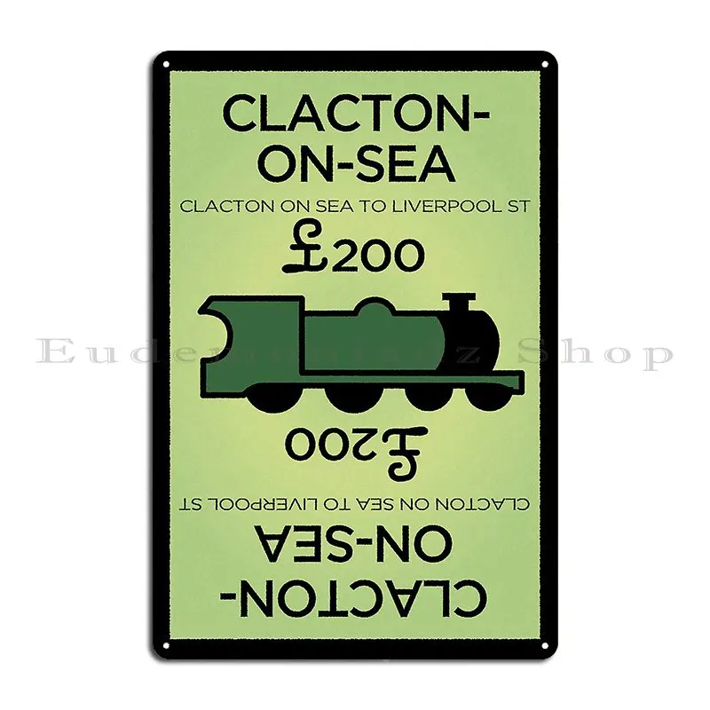 Clacton On Sea Station Metal Sign Rusty Plaques Pub Printing Designs Tin Sign Poster