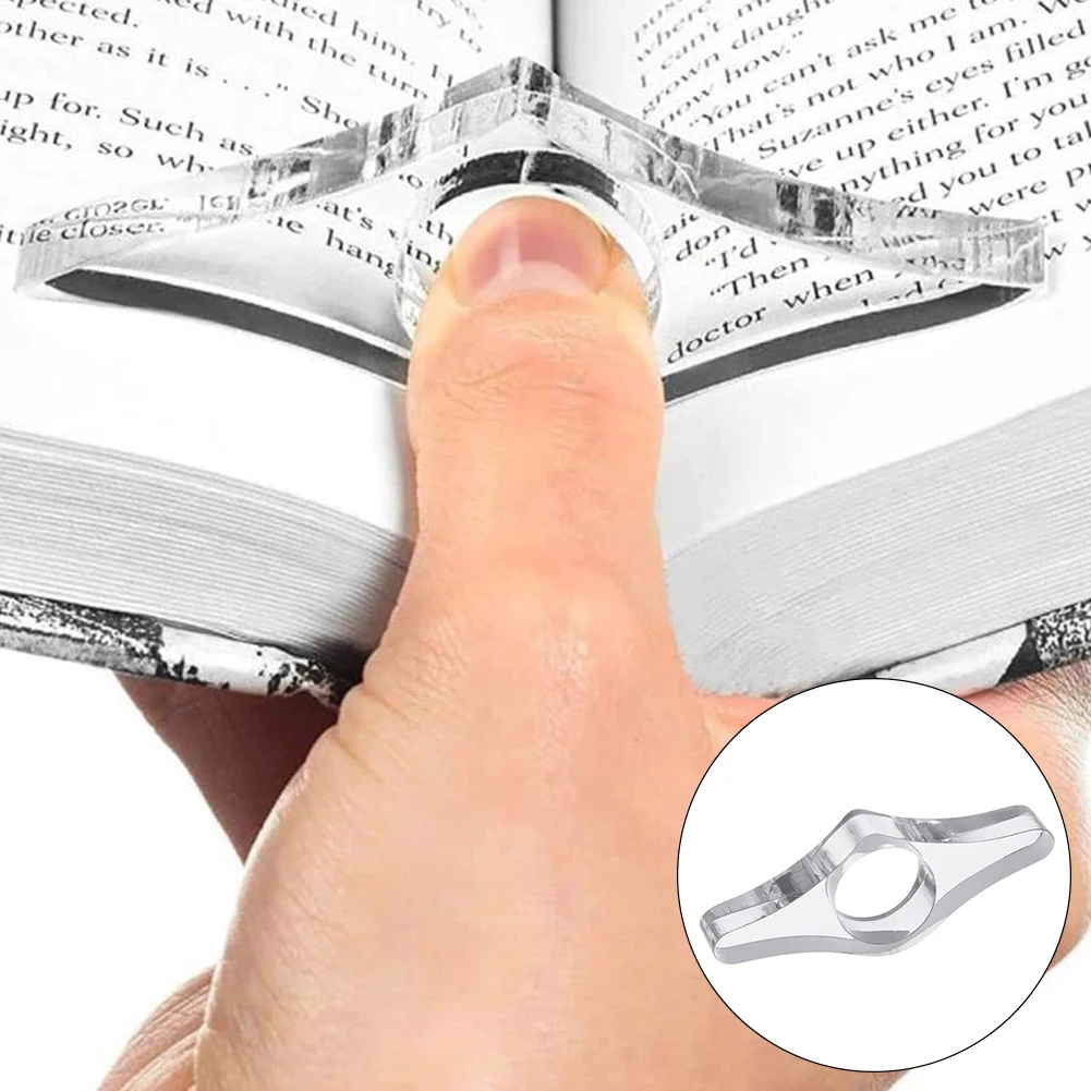 1PC Multi-function Acrylic Thumb Book Support Book Page Holder Book Thumb Holder Convenient Bookmark School Office Supplies