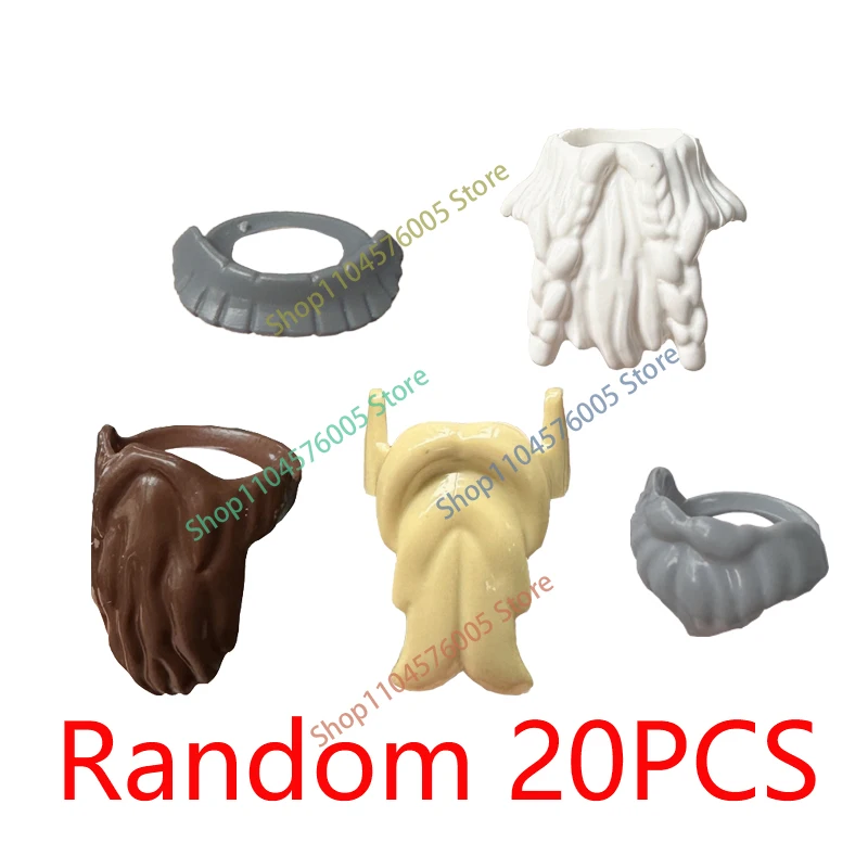 MOC Hat Beard Figure Accessories Building Blocks Wizard Hat Santa Claus Beard Scarf Mask Suit Tie Assembly Bricks Toys Gift T02 view 3