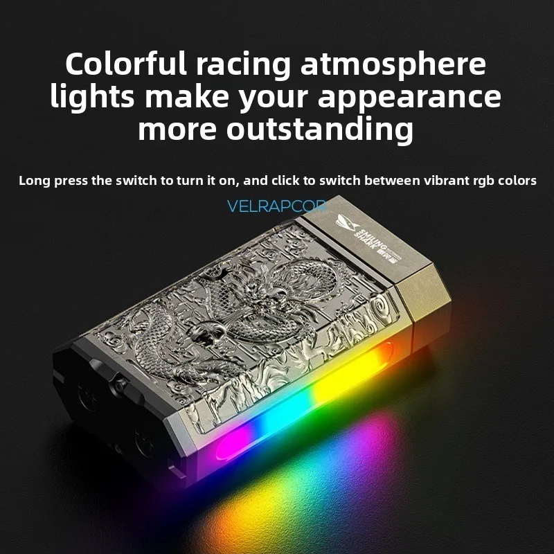 Portable Camping LED Flashlight with Pen Clip, New Multifunctional Rechargeable Torch with Colorful Atmosphere Light
