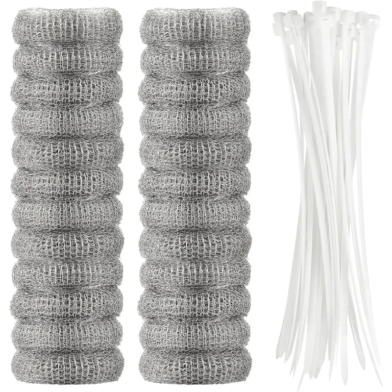 

24Pcs Lint Traps Washing Machine Stainless Steel Lint Snare Traps Laundry Mesh Washer Hose Filter with Cable Ties