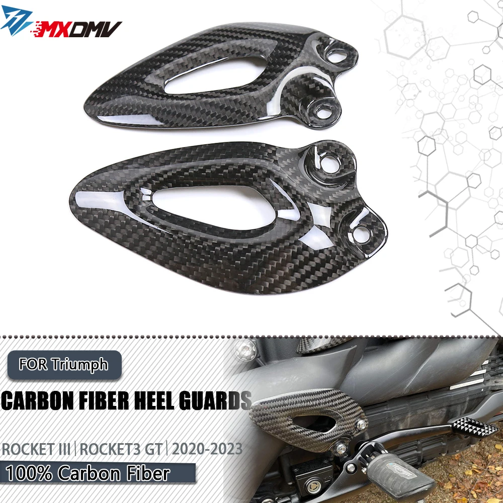 

For Triumph Rocket 3 III GT 2020 2021 2022 2023 Motorcycle Carbon Fiber Rear Foot Heel Guards Footrest Wing Protector Accessorie