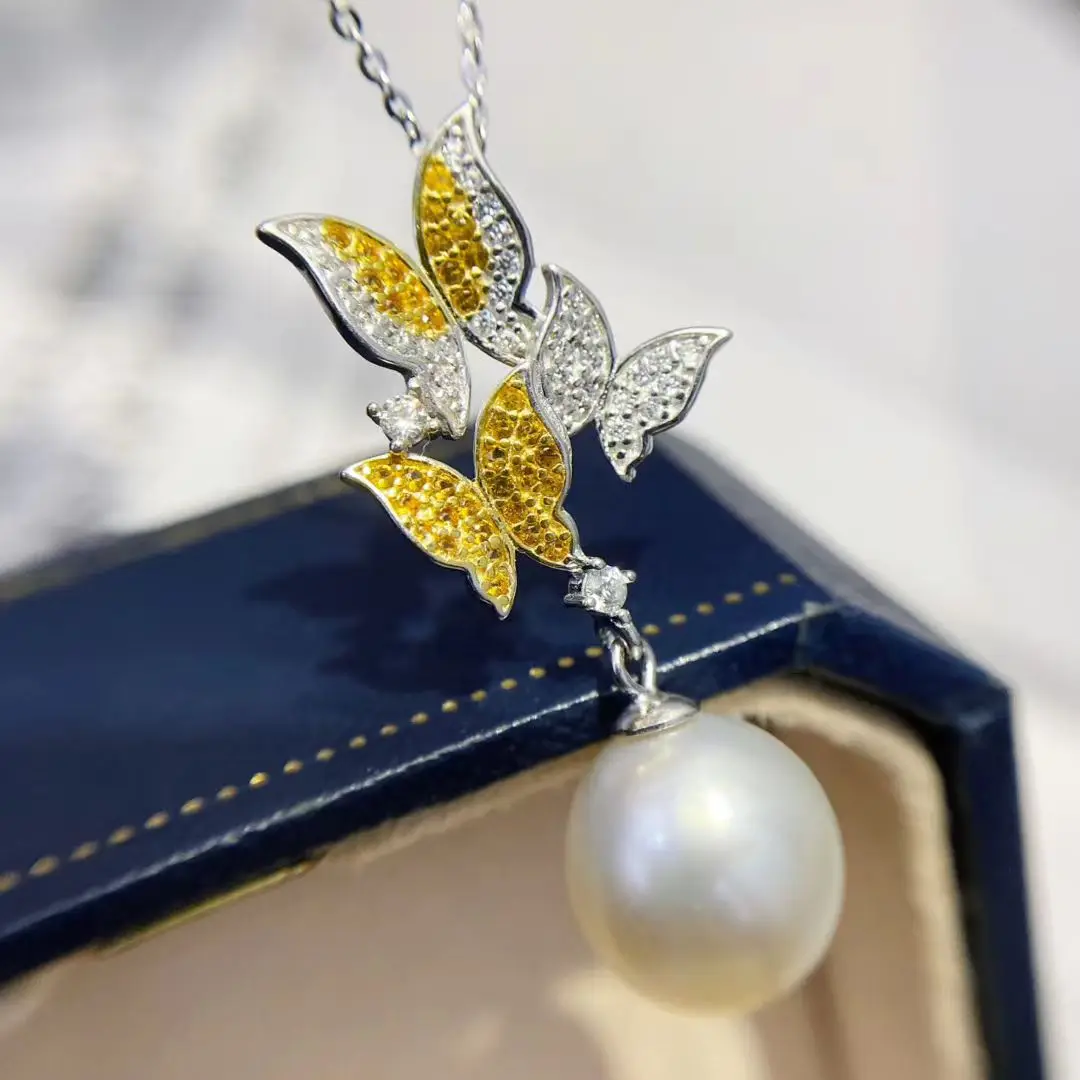 

Бабочка из стерлингового серебра S925, подвесное крепление, крепления, фурнитура, детали, аксессуары для жемчуга 8-15 мм, 5 шт./лот