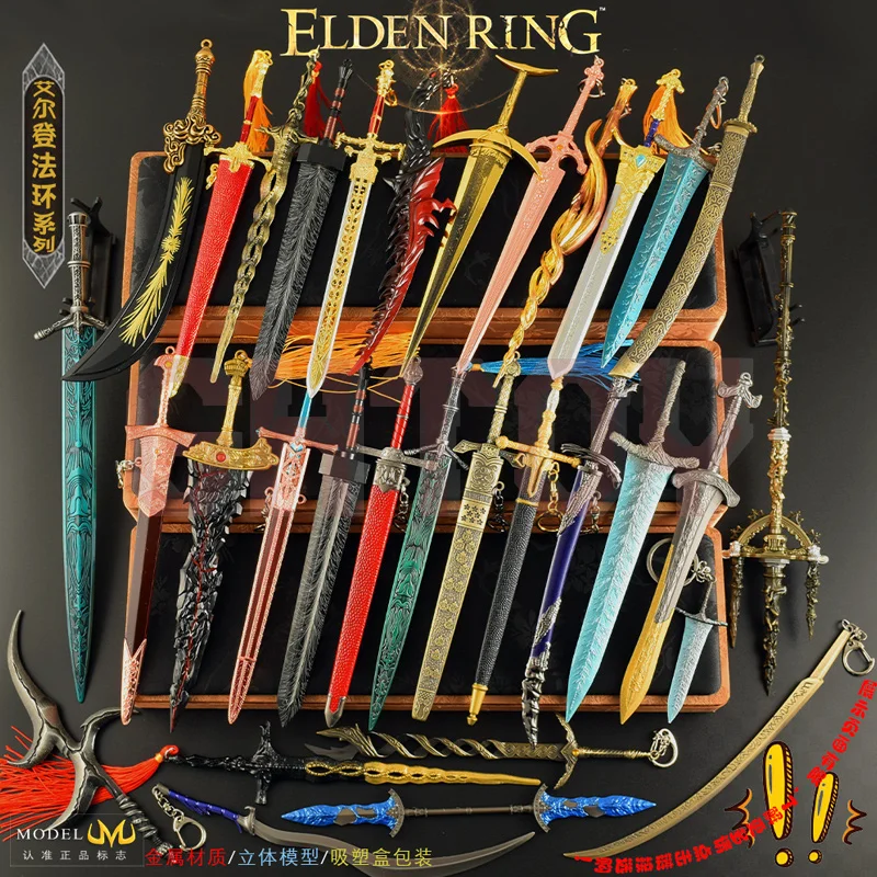22 cm/8.66in Eldenn Periferico Dark Moon Greatsword Melee Gioco Arma Cosplay Spade Portachiavi In Metallo Katana Modello Artigianato Ragazzo Regali