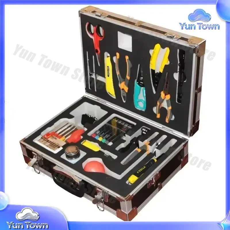 KL-08C Fiber Optic Tool Kit for Universal Fiber Cable Slitter Fusion Splice Sleeves Construction Tools Fiber Optic