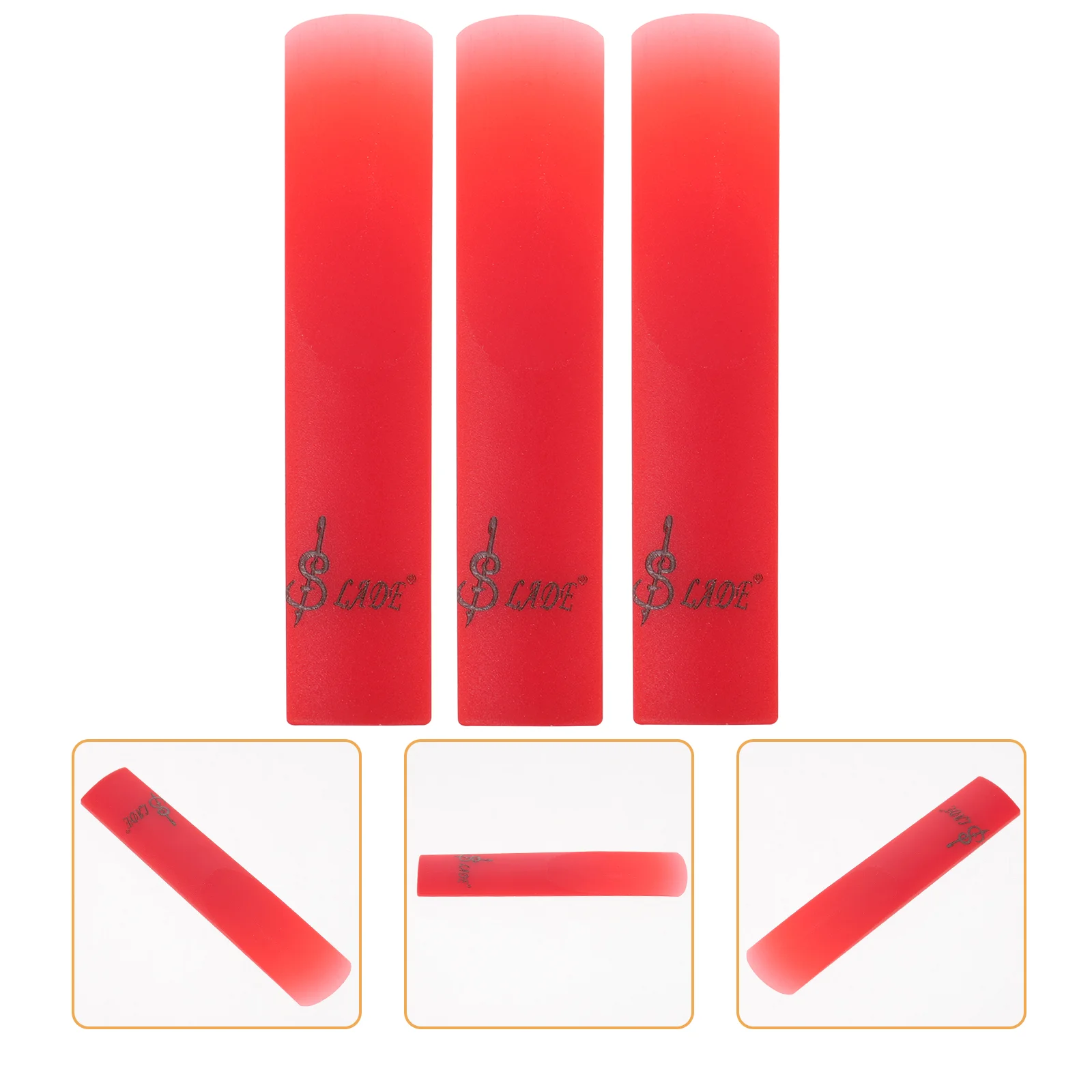 3 Pcs Red Clarinet Reeds Resin Durable Professional Workmanship Thinner Tip Traditional Flexible Convenient