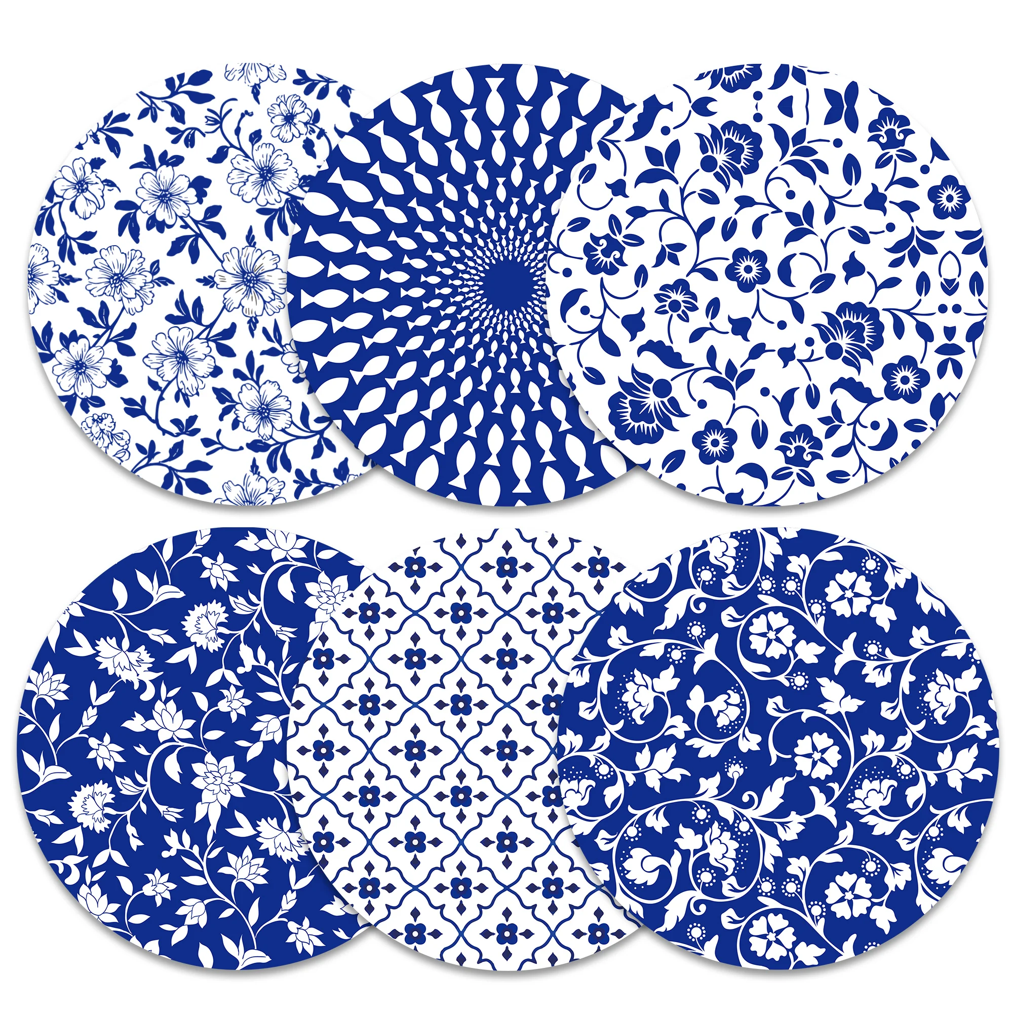 10/12 قطعة الخزف الأزرق والأبيض المتاح تحديد الموقع مجموعة الجدول الحصير طاولة طعام بات لطاولة العشاء زينة الحفلات