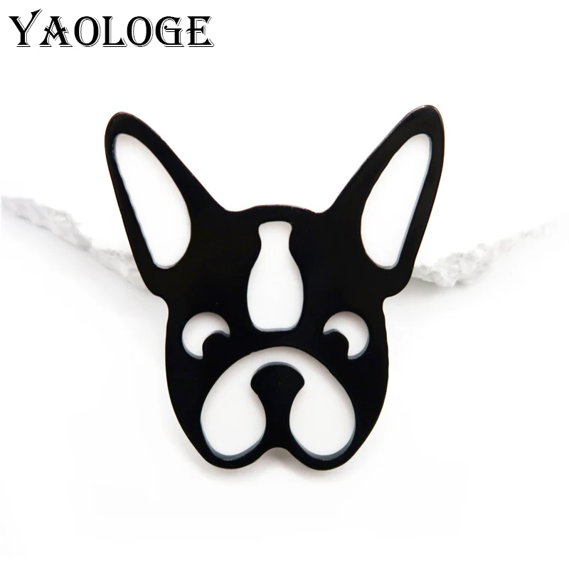 

YAOLOGE Novel Niche ‌French Bulldog Brooch Animal Dog Design Acrylic Material Women's Shirt Suit Accessories Brooch Gift