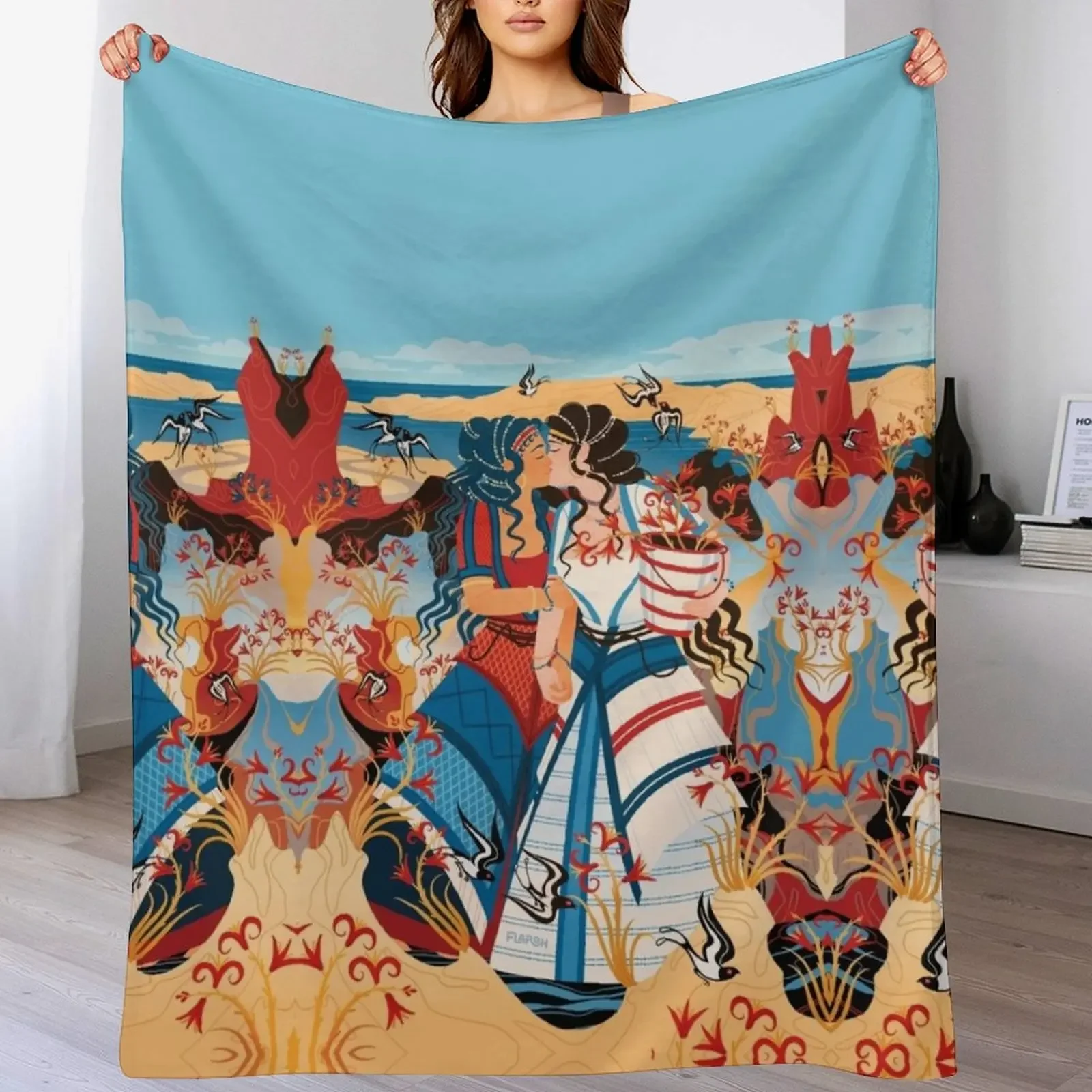 

The Lovers of Akrotiri - SFW Throw Blanket Thins Sofa Quilt Blankets For Baby Camping Blankets